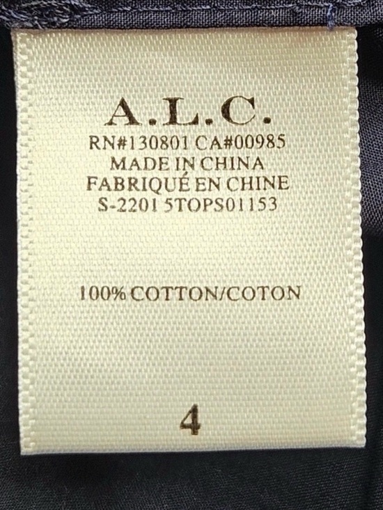 A.L.C. Chloe Blouse In Navy Blue Size 4 - Picture 9 of 9